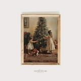 Christmas Wall Decor, Printable Santa Still Life Painting, Vintage Xmas