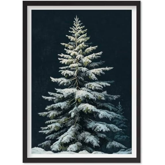 Christmas Wall Decor Printable Xmas Trees Decor Painting, Rustic Christmas Art, Printable Xmas Decor-print, Vintage Xmas Holiday Art Print, Vintage Christmas Tree Print, Moody (Design 8)