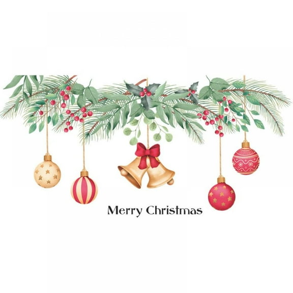 Christmas Wall Sticker Lifelike Merry Xmas Wall Decal Window Cling Realistic Furniture Stickers For Home and Office A