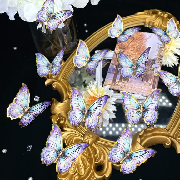 Christmas Wall Stickers,Christmas Decorations Stickers,Christmas Window Cling Stickers, One Metre Wall Stickers Stereoscopic Blue Purple Decorative Wall Stickers Background Decoration Wall Stickers