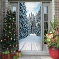 thumbnail image 1 of Christmas Wall Stickers Modern Art 3D Door Sticker, Peel and Stick Vinyl Door Mural Decals for Home Decor, 2 Pcs Set,SP-F129,L(45x200cmx2Pcs), 1 of 15