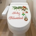 thumbnail image 1 of Christmas Wall Stickers, Removable Toilet and Bathroom Decor Stickers with Bells and Ornaments Design, Feliz Navidad Holiday Decoration Wall Decal for Home Bathroom and Christmas Party, 1 of 5