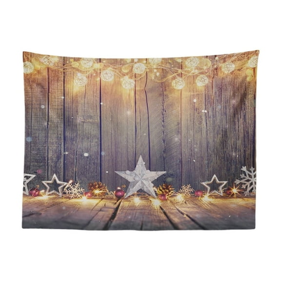 Christmas Wall Tapestry – 60x51 in Peach Velvet Polyester Background Cloth for Holiday Decoration, Photo Backdrop, Door or Wall Hanging with Clips & Hooks