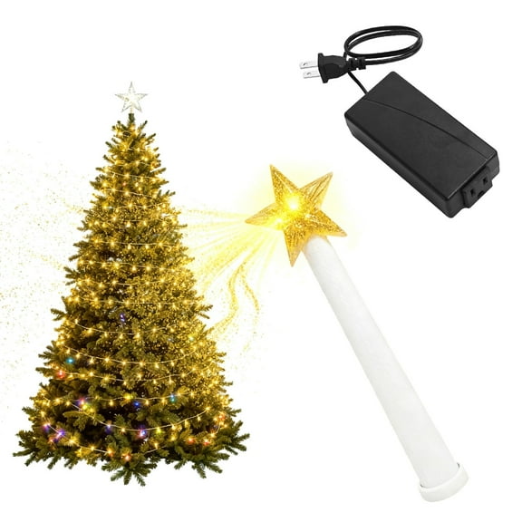 Christmas Wand Tree-Shaped Light Controller with White Star Glowing for Decoration