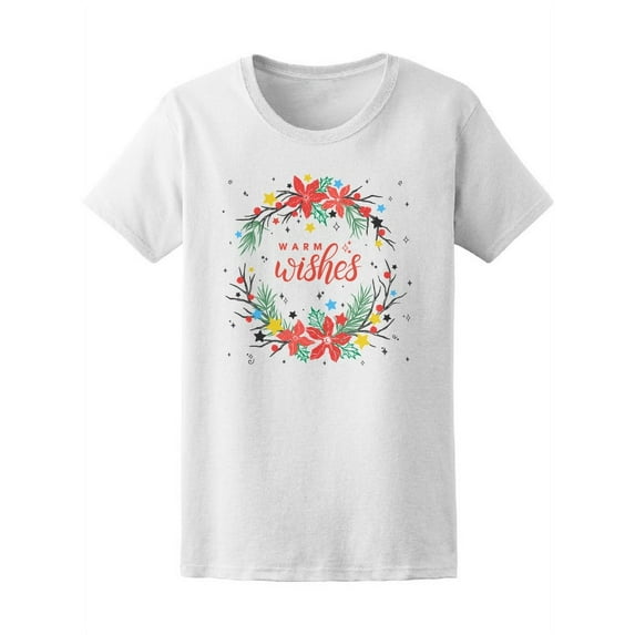 Christmas Warm Wishes Floral T-Shirt Women -Image by Shutterstock, Female XX-Large