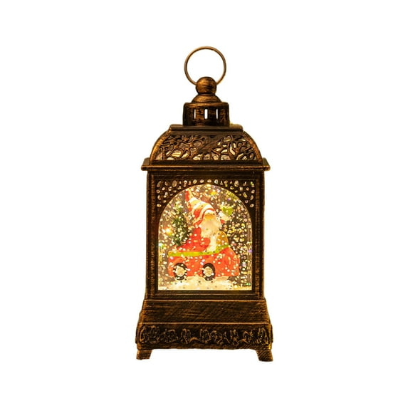 Christmas Water Lantern – Lighted Desk Lamp with Santa & Tree Scenes, Battery-Operated Holiday Lantern for Indoor Decor & Gift Use