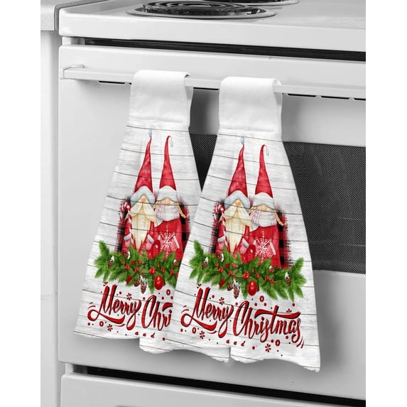 Christmas Watercolor Gingerbread Hand Towels Microfiber Hanging Cloth Quick Dry Cleaning Cloth Xmas Kitchen Towel