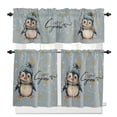thumbnail image 1 of Christmas Watercolor Kitchen Curtains and Valances Set, Penguins and Snowflakes Blue Rod Pocket Window Valance 18 Inch Window Curtain Panels for Living Room Bedroom Laundry, 27.5x36in, 3 Pieces, 1 of 7
