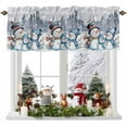 thumbnail image 1 of Christmas Watercolor Valances for Windows, 42 x 18in, Hat Snowman Snowflake Pine Tree Forest Rod Pocket Kitchen Valance Curtain Light Filtering Window Treatments for Living Room Bedroom, 1 Panel, 1 of 7