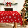 thumbnail image 1 of Christmas Waterproof Rectangle Tablecloth,60x102 Inch,Snowflake Xmas Tree Polyester Table Cover, 1 of 6