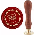 thumbnail image 1 of Christmas Wax Seal Stamp Santa Claus Sealing Wax Stamps Official Seal Of The North Pole 30mm Retro Vintage Removable Brass Stamp Head with Wood Handle for Wedding Invitation Xmas Gift Packing, 1 of 9