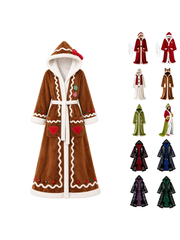 Christmas Wearable Heated Blanket with Foot Pocket, Heated Blanket Robe for Adults with Auto Shut-Off, Cozy Full Length Electric Warming Blanket for Winter