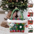 thumbnail image 1 of Christmas Weave Basket, Christmas Storage Basket and Organizer, Christmas Scarf Reindeer Vegetable Basket, for Storing Miscellaneous Items, Cosmetics, 7.87x5.5x4.3 inch, 1 of 7