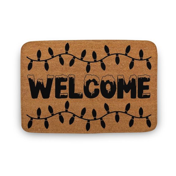 Christmas Welcome Doormat, Christmas Light Doormats, Christmas Tree, Front Doormat, Monogram, Santa Deer Doormats, Welcome Doormat,Home Decor,Front Back Door Mat,Coral Velvet Rug 17x30