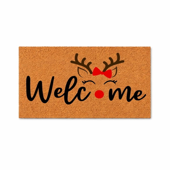 Christmas Welcome Doormat - Coir Door Mat (24"x36")