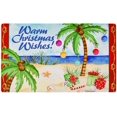 thumbnail image 1 of Christmas Welcome Doormat Front Door Mat, Rubber Back Non Slip Door Mat Entrance Rug Shoe Scraper 17.2" x 28.75", Low-Profile Printing Mat for Entry, Garage, Patio, High Traffic Areas (Blue Warm), 1 of 7