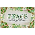 thumbnail image 1 of Christmas Welcome Doormat Front Door Mat, Rubber Back Non Slip Door Mat Entrance Rug Shoe Scraper 17.2" x 28.75", Low-Profile Printing Mat for Entry, Garage, Patio, High Traffic Areas (Green Peace), 1 of 7