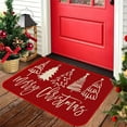 thumbnail image 1 of Christmas Welcome Doormat Non-Slip All Weather Holiday Floor Mat for Front Door Porch Indoor Outdoor Entryway Decor with Festive Tree Pattern, 1 of 6