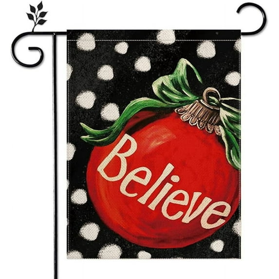 Christmas Welcome Garden Flag Floral Double Sided Vertical Rustic Farmhouse Yard Seasonal Holiday Outdoor Decor 12x18 Inch Y003