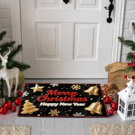 Taicans Christmas Welcome Mats Rug - Seasonal Winter Holiday Doormat 23.6x15.7in for Entrance Decor,Non-Slip Indoor Outdoor Use,Festive Xmas Patterns for Doorway,Floor & Room Decor