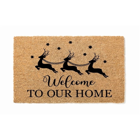 Christmas Welcome to Our Home Doormat - Coir (18"x30")