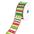 thumbnail image 1 of Christmas Whimsy Stripes Wired Ribbon, 1-1/2-Inch, 10-Yard, 1 of 1