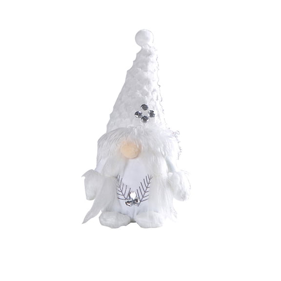 Christmas White Decorative Snowflakes White Beard Doll Doll for Home New Year Birthday Party Decoration