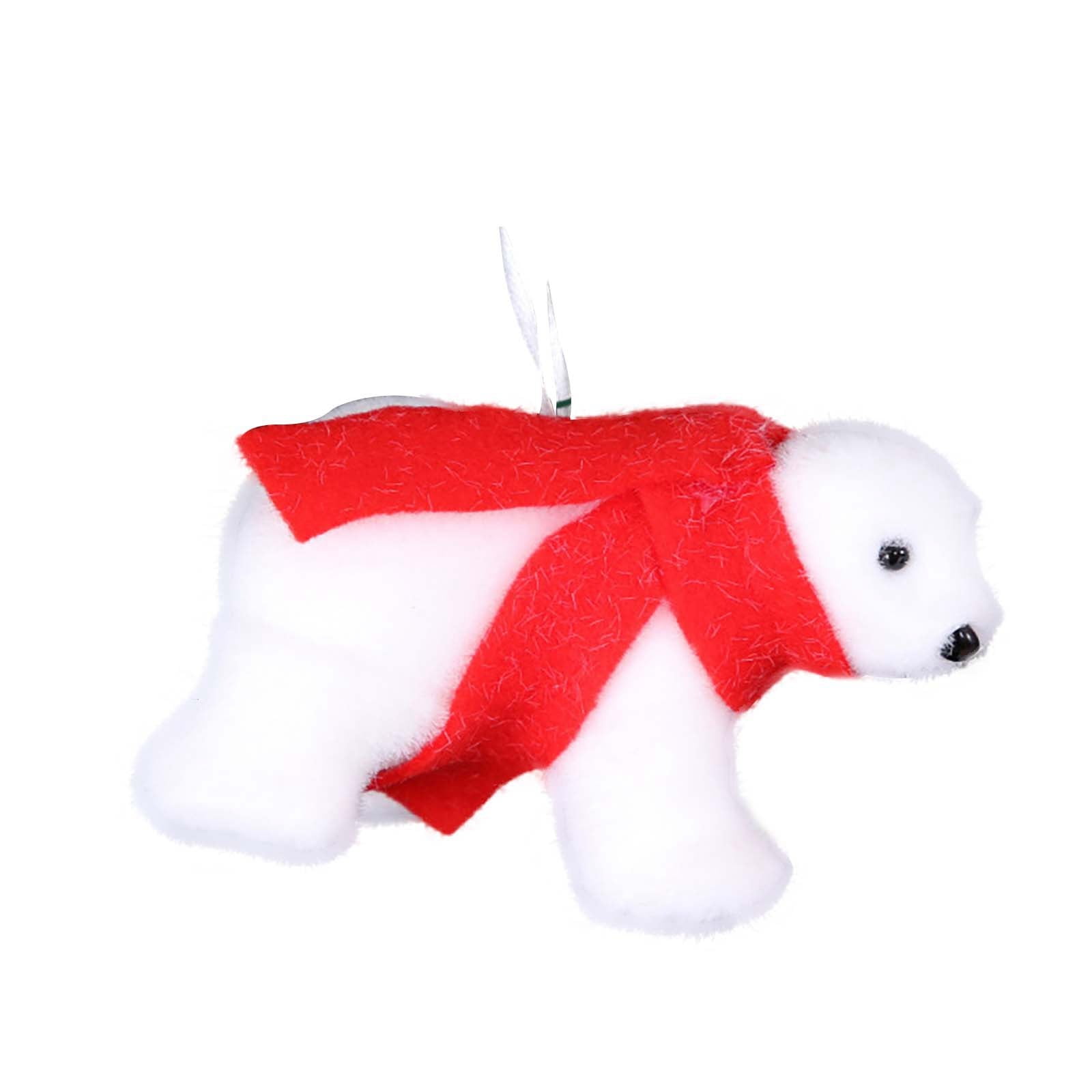 Christmas White Foam Scarf Bear Pendant Christmas Tree Decoration