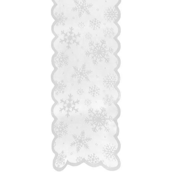 Christmas White Lace Table Runner Snowflakes for Parties, Party Decorations