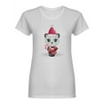 thumbnail image 1 of Christmas White Panda Shaped T-Shirt Women -Image by Shutterstock, Female Small, 1 of 2
