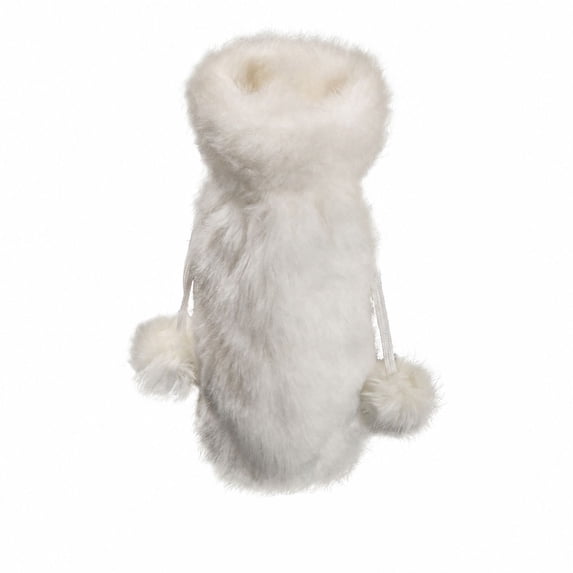 Christmas White Plush Wine Bottle Cover, Soft Fuzzy Outerwear Decor Adding Party Table Atmosphere for Dinner Restaurant