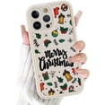 thumbnail image 1 of Christmas White Print Phone Case for iPhone 16 Pro Max 6.9", with Aesthetics Pattern Design Soft TPU Silicone Xmas Cases, Shockproof Bumper Protector Camera Girls Women Cover, Gift, 1 of 5