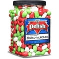thumbnail image 1 of Christmas White, Red & Green Jordan Almonds by Its Delish, 3.5 lbs. Jumbo Reusable Container  Candied Almonds with Sweet Hard Candy Coating - Perfect for Christmas Themed Parties - USA Made & Vegan, 1 of 6