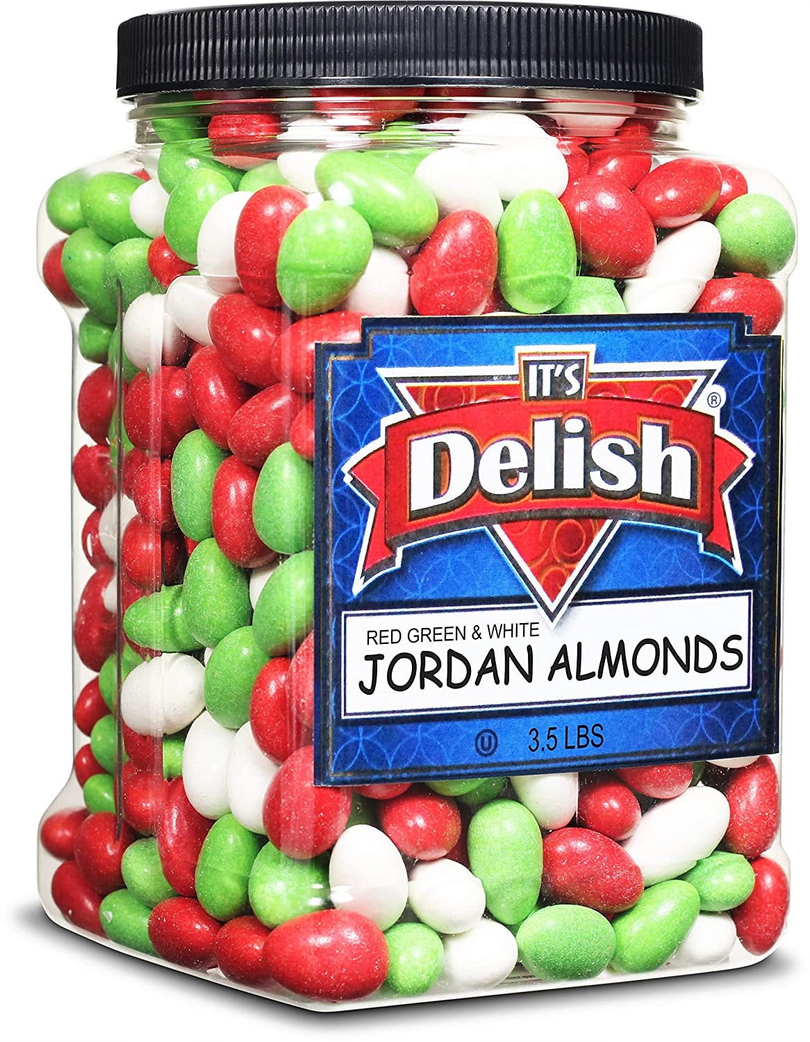 Christmas White, Red & Green Jordan Almonds by Its Delish, 3.5 lbs ...