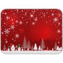 Christmas White Snowflake Dish Drying Mat 16x18 inch Absorbent Reversible Microfiber Mat Dish Dry Pad Protector for Kitchen