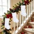 thumbnail image 1 of Christmas White Snowflake Stockings, 18"Large Super Soft Knitted Xmas Stocking for Kids, Christmas Decoration Holiday and Family Stocking for Fireplace Christmas Holiday Party Decoration, 1 of 6