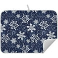 thumbnail image 1 of Christmas White Snowflakes Blue Xmas Dish Drying Mat Christmas Dish Drainer Mat for Kitchen Counter 18x24 inch Absorbent Microfiber Dishes Pad Xmas Winter Decoration, 1 of 8
