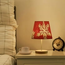 Christmas White Snowflakes LED Desk Lamp Table Lamp USB Bedside Nightstand Small Lamp for Bedroom Living Room Kids Room