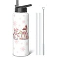 thumbnail image 1 of Christmas White Snowman 40oz Sport Water Bottles with Flip Straw & Spout Lid, Xmas Snowflake Stainless Steel Travel Cup, Winter Holiday Gifts for Women Girls (1 PC), 1 of 6