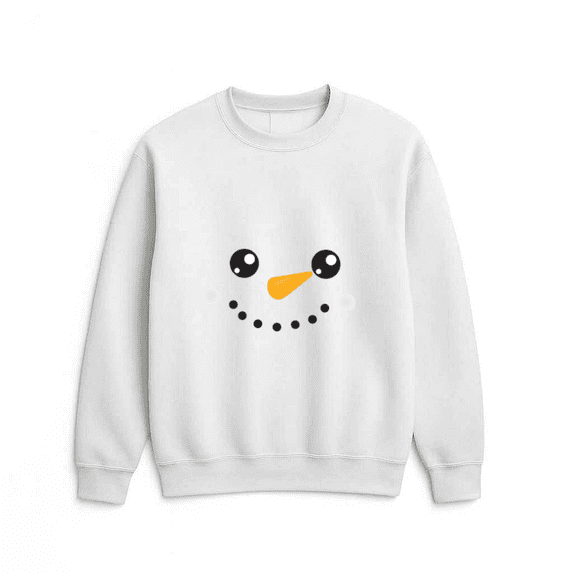 Christmas White Snowman Carrot Nose Holiday Festive Winter Cute Sweatshirt, up to size 5XL