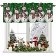 thumbnail image 1 of Christmas White Valances for Windows, 54 x 18in, Red Snowmans Snowflakes Birds Dark Green Rod Pocket Kitchen Valance Curtain Light Filtering Window Treatments for Living Room Bedroom, 1 Panel, 1 of 7