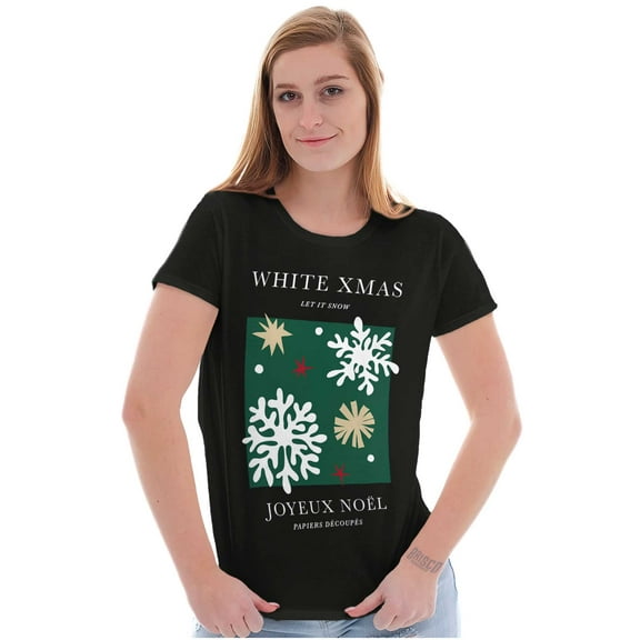 Christmas White Xmas Let It Snow Women's T Shirt Ladies Tee Brisco Brands S