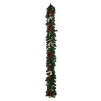 Christmas Wicker Decoration – 4ft Artificial Rattan Garland with Realistic Greenery, Scandinavian-Inspired Wall & Fireplace Décor for Holiday