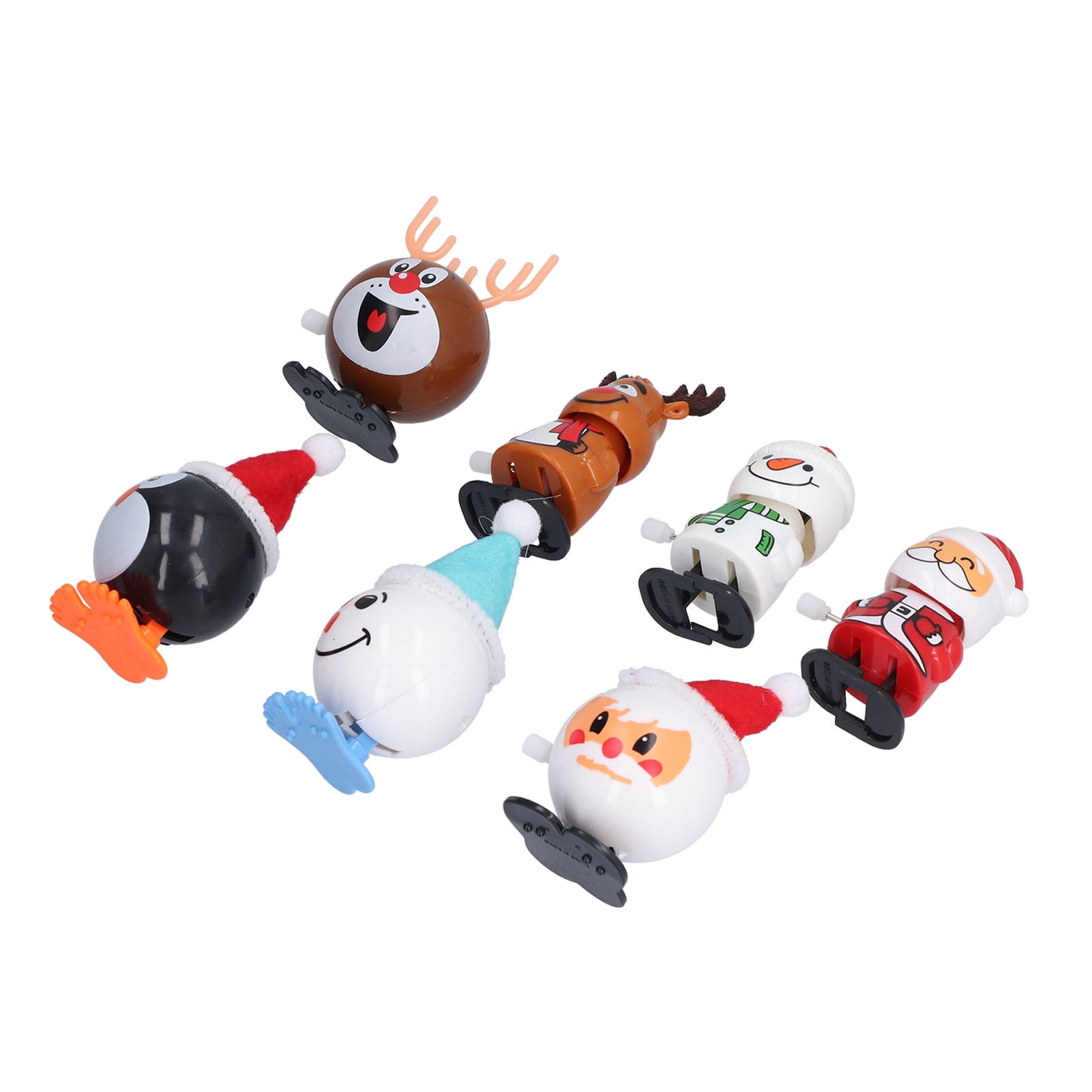 Christmas Wind Up Toy Set Cute Santa Claus Snowman Assorted Clockwork