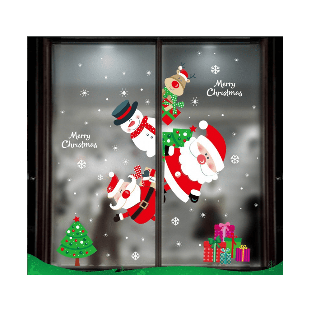 Christmas Window Cling Stickers, 4.9Ft Double Sided Snowflake Window