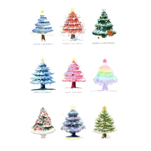 Christmas Window Clings – 9pcs PVC Holiday Window Decals, Electrostatic Glass Stickers, Reusable No-Glue Decorations for Home & Mall Windows