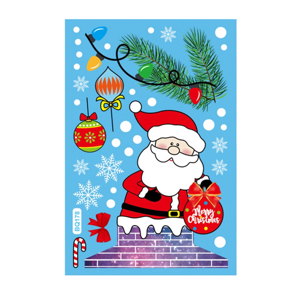 Christmas Window Clings Decals Easy to Remove Window Clings for Window Glass Decorations