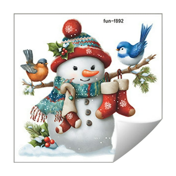 Christmas Window Clings Decorations Cute Santa Claus Snowman Window Sticker for Glass Windows Reusable Double Sided Stickers for Indoor Home Xmas Holiday Winter Party Decor