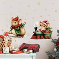 thumbnail image 1 of Christmas Window Clings Festive Christmas Glass Decals, 1 Sheet 16x24 Inch Mouse Train Painted Christmas Theme Removable Stickers Christmas Decorations, 1 of 5