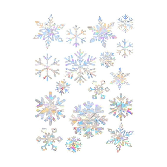 Christmas Window Clings Glitter Snowflakes Decals Static Window Stickers for Christmas Decorations Xmas Party Supplies (A)